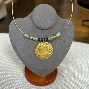 Tribal necklace 24k gold plated